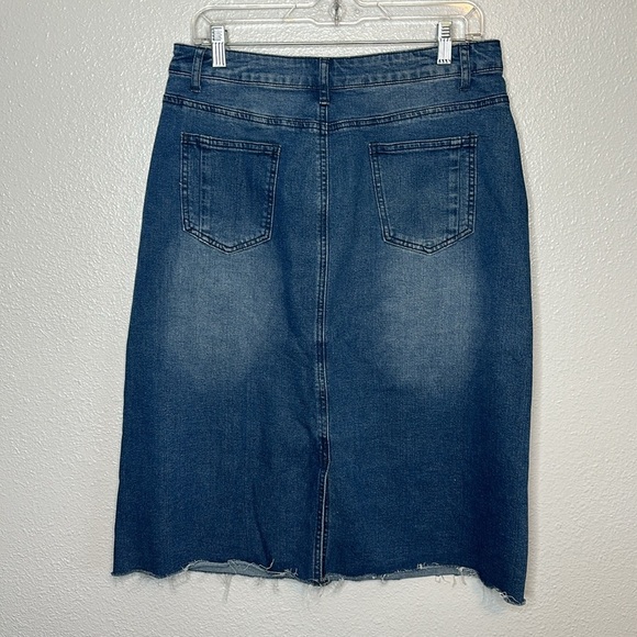 ALLEGRA K Denim Midi Stretch Skirt Size Large NWT - Picture 5 of 8